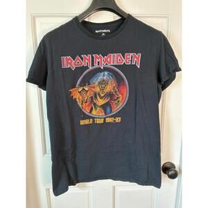 Iron Maiden World Tour 1982-83 Large L Tshirt - Reprint 1980s Heavy Metal